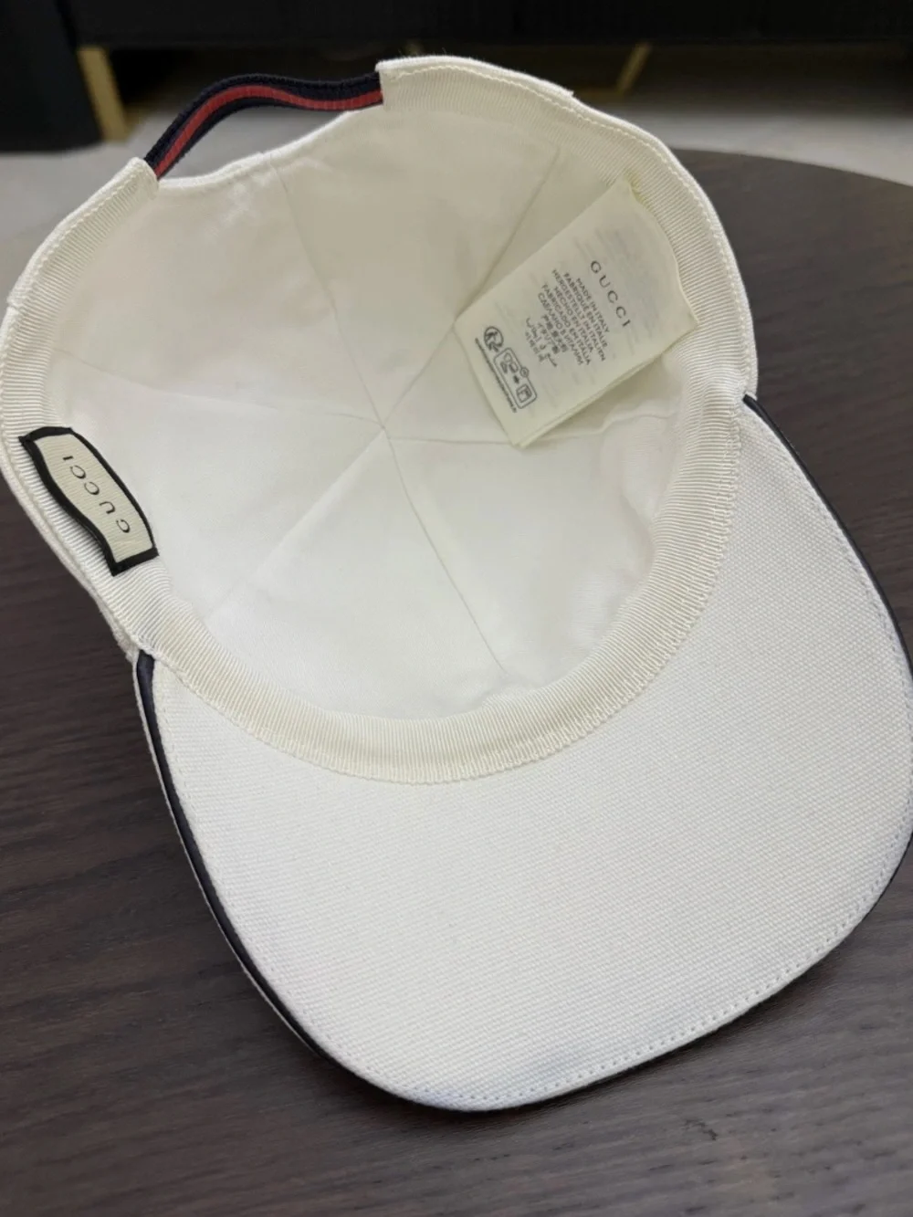 Gucci Cloth white baseball Italy Cap Hat L 59cm $550
